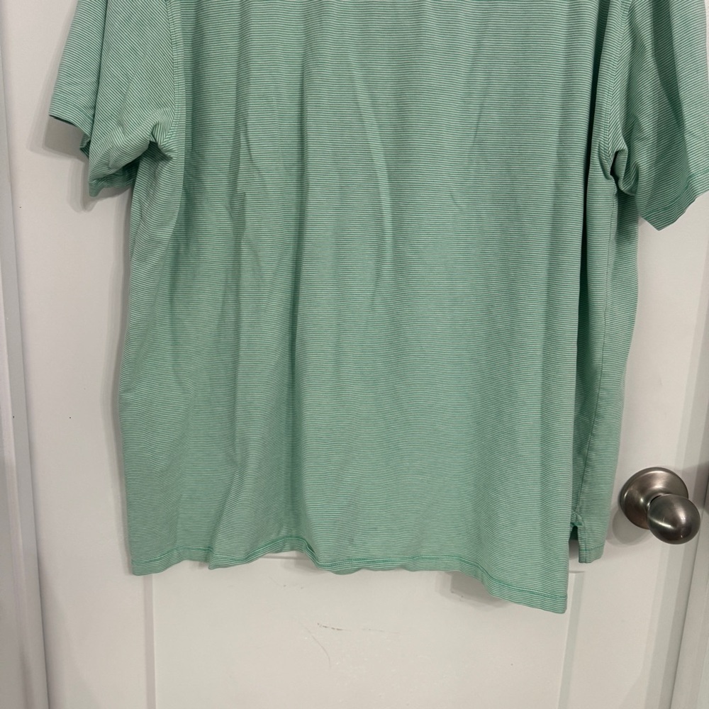 ORVIS Super Cool Men's Stretch Polo Shirt Size XL Short Sleeve Green Stripe - Picture 7 of 8